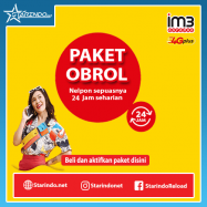 Telpon & SMS Indosat Telpon & SMS - Obrol Unlimited + 30 Menit 7 Hari
