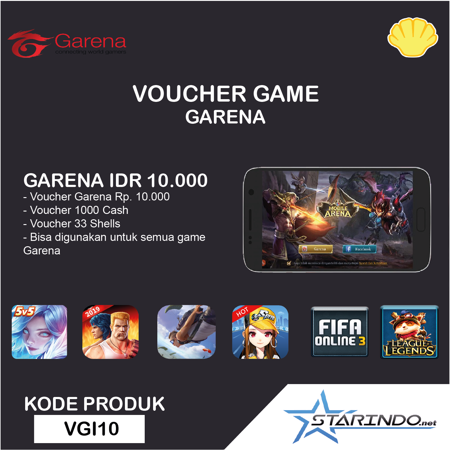 Voucher Game Garena - 33 Shell
